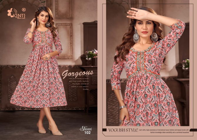 Shivani By Kinti Printed Embroidery Kurtis Wholesale Price In Surat
